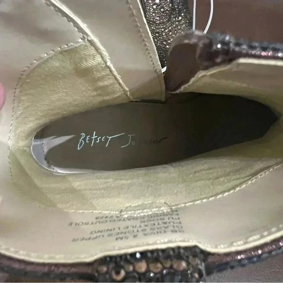 Betsy Johnson Chocolate Brown Rhinestone Boots - Picture 3 of 9